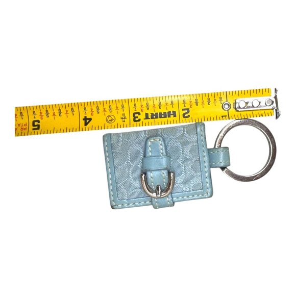Vintage Coach Y2k Mini Picture Frame Bag Charm Key Chain Blue On Blue Rare READ - Picture 6 of 7